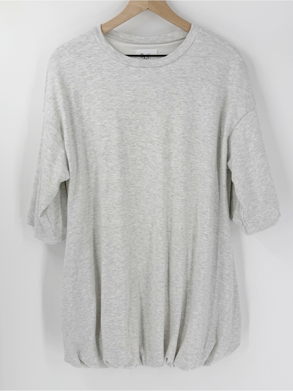Bucketlist Gray Bubble Hem Tunic Oversized T-Shirt Small